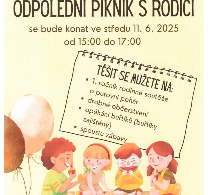 Pozvánka na Odpolední piknik s rodiči