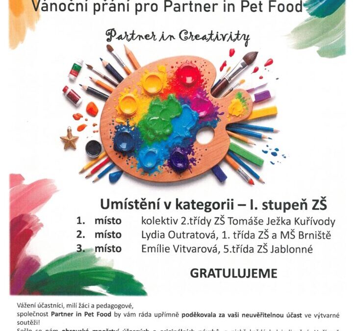Žáci naší školy uspěli ve výtvarné soutěži Partner in Pet Food
