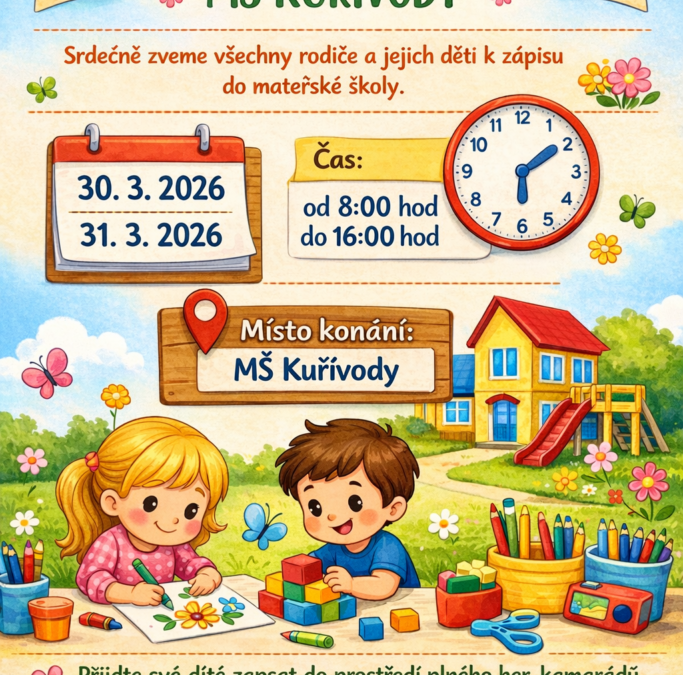 Stanovení doby a místa zápisu pro předškolní vzdělávání v MŠ